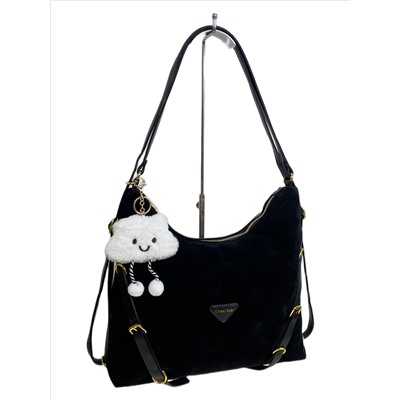 Женская сумка из искусственной замши, цвет черный