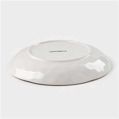 Тарелка глубокая Доляна «Космос», 550 мл, d=21.5 см, фарфор, белая, красная