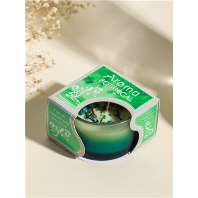 Ароматическая свеча в стакане Aroma botanical, сухоцветы зелень, роза, 7.5×7.5×5 см