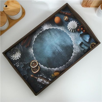 Поднос деревянный для завтрака «Прованс. Корица», 43×27.5×7 см, коричневый