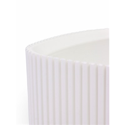 Кашпо для цветов «Стрип», 1.6 л, 20×20×9.1 см, пластиковое, со вставкой, белое