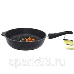 Сковорода 18см, съемная ручка Гранит black арт.018802