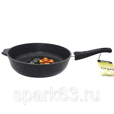 Сковорода 18см, съемная ручка Гранит black арт.018802