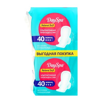 Прокладки Day Spa Ultra Natural нормал, софт, 40 шт.