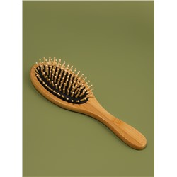 Расчёска массажная BAMBOO, бамбуковая, овальная, 24×8 см, коричневая