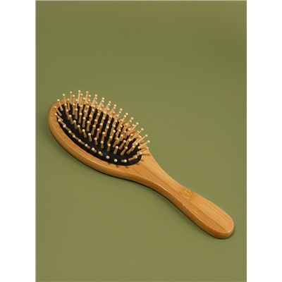 Расчёска массажная BAMBOO, бамбуковая, овальная, 24×8 см, коричневая