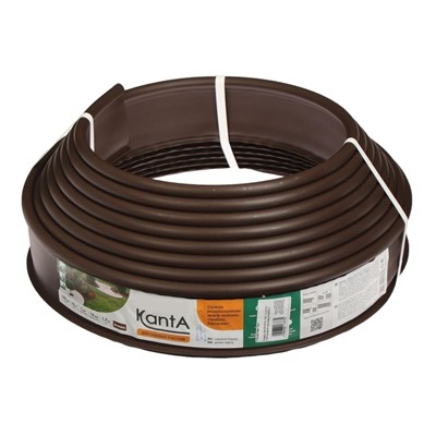 Лента бордюрная, 10 см×10 м, толщина 1 мм, пластиковая, коричневая, KANTA
