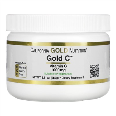 California Gold Nutrition, Gold C Powder, витамин C, 1000 мг, 250 г (8,81 унции)