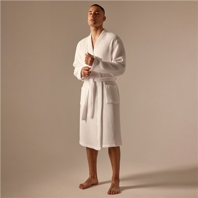Халат вафельный мужской SL HOME: Boho «Блан де Блан», размер S, хлопок 100%, белый