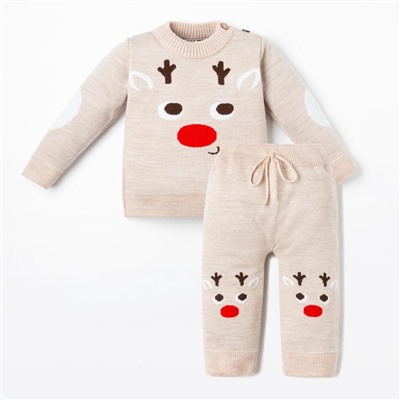 Костюм детский новогодний (джемпер, брюки) «Крошка Я» New Year, рост 68-74 см