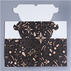 Коробка складная на 4 капкейка новогодняя с окном «Время волшебства», 16×16×10 см