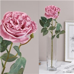 Цветок искусственный Пионовидная роза 59 см нежно сиреневый / GR-005 /уп 12/144/силикон