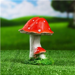 Садовая фигура из полистоуна «Грибы-мухоморы», 17 см