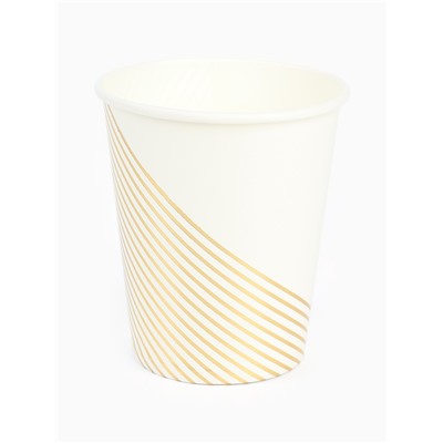 Посуда одноразовая бумажная на 20 персон, 40 предметов, бело-золотой цвет