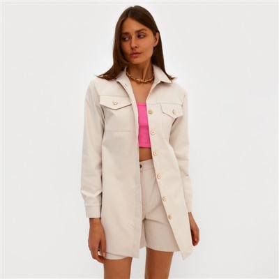 Рубашка женская MINAKU: Casual Collection, цвет молочный, размер 48