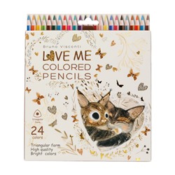 Карандаши 24цв "LOVE ME. КОТИКИ ПРИНОСЯТ СЧАСТЬЕ" 30-0156 Bruno Visconti