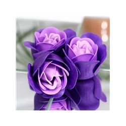 Мыльные розочки, фиолетово-белые, набор 24 шт.