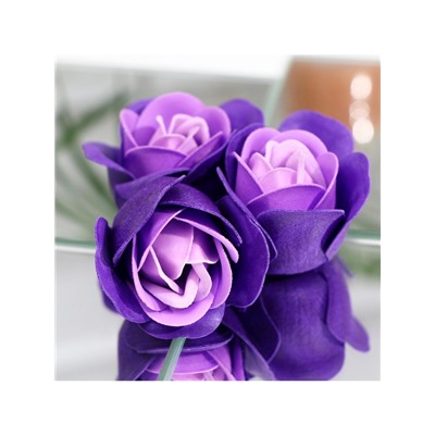 Мыльные розочки, фиолетово-белые, набор 24 шт.