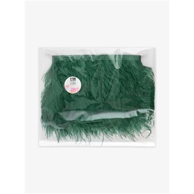 Перья страуса декоративные, на ленте, 8-10 см, 5±0.5 м, зелёные