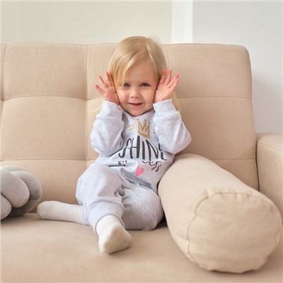 Комбинезон Крошка Я «Princess», рост 74-80 см, цвет серый