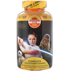 Sundown Naturals Kids, полноценный мультивитаминный комплекс в жевательных таблетках, «Дисней: Звездные войны», натуральное ягодное ассорти, малина и ананас, 180 жевательных таблеток