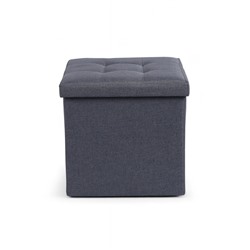 Пуф – короб складной «Клик Мебель», с ящиком, 380×380×380 мм, рогожка, цвет серый