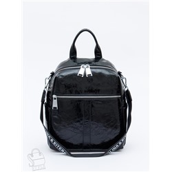 Рюкзак женский кожаный 21021 black Polina&Eiterou