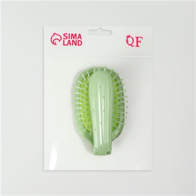 Расчёска массажная, складная, 10×6 см, зелёная