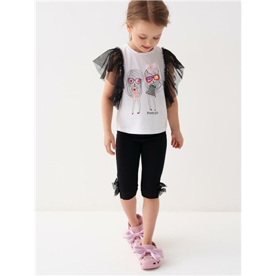 Комплект трикотажный для девочек: джемпер (футболка), брюки (легинсы укороченные)