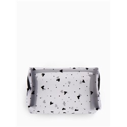 Косметичка женская HEARTS, с рисунком, сетка, на молнии, белая