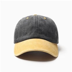 Кепка мужская MINAKU, размер 56-58, чёрная/жёлтая