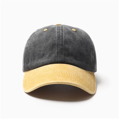 Кепка мужская MINAKU, размер 56-58, чёрная/жёлтая