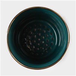 Подставка для столовых приборов Gold, 10.5×10.5×13 см, керамика, зелёная