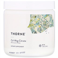 Thorne Research, Cal-Mag Citrate, шипучий порошок, 7,5 унций (214 г)