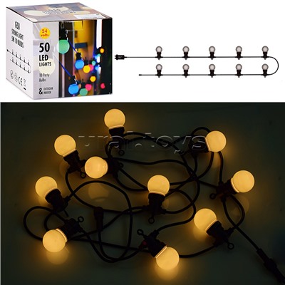 Электрогирлянда светодиодная Лампы 5,5см, 10 ламп, теплый