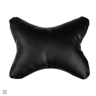 Подушка на подголовник "косточка" перфор.экокожа, 29x23см, черная