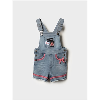 Полукомбинезон текстильный джинсовый для девочек