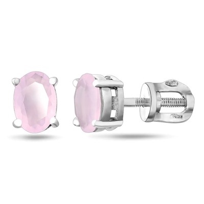Серьги, розовый кварц, Ю-25006р