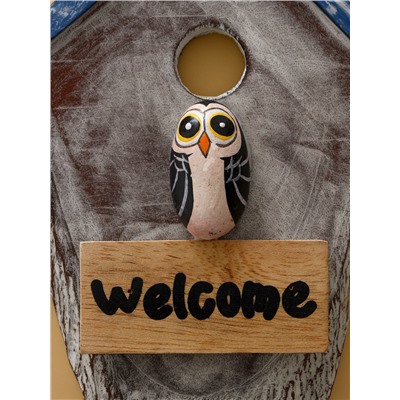 Панно WELCOME, 15×3×20 см, дерево, белое