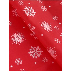 Бумага новогодняя упаковочная тишью «Снежинки на красном», красная, 50×66 см