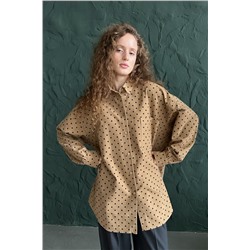Рубашка женская  HUG077/11/Бежевый, черный