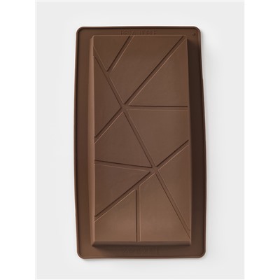 Форма для дубайского шоколада Доляна «Ломтики», 25×14×2.5 см, силикон, коричневая