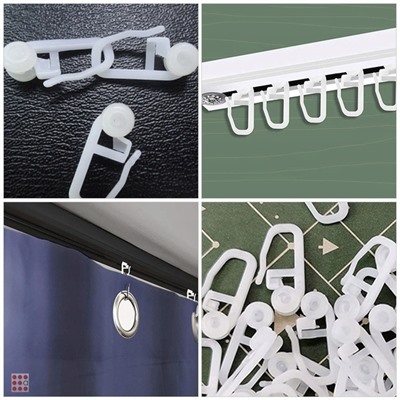 Крючок для штор с роликом, 100 шт