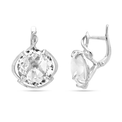 Серьги из серебра горный хрусталь, С976