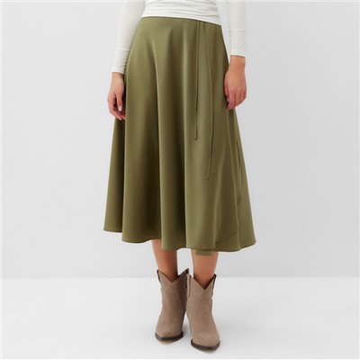 Юбка на запах миди женская MIST, Classic Collection, размер S-M, хаки