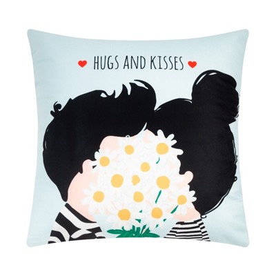 Подушка декоративная «Этель» Hugs and kisses, 40×40 см, велюр