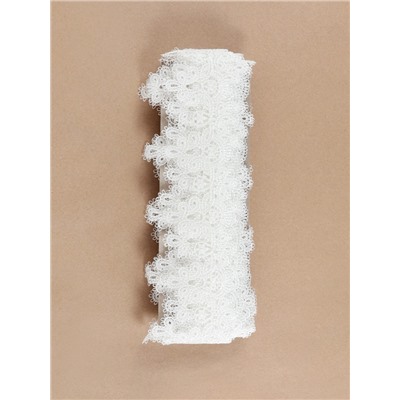 Кружево гипюровое, 55 мм, 6.8±0.5 м, белое