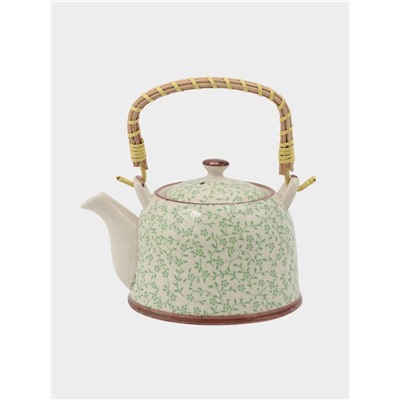 Чайник заварочный «Лепестки», металлическое сито, 900 мл, керамика, белый