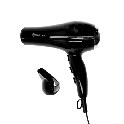 Фен Sakura SA-4052BK, 2400 Вт, 1.8 м, 3 температурных режима, 2 скорости, сушка холодным воздухом