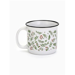 Кружка керамическая, новогодняя «Листья», 450 мл